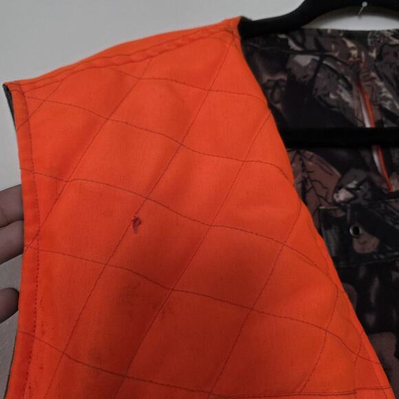 Keystone Light Real Tree Hunting Vest Mens XL Pockets Reversible Orange Beer 90s - Picture 10 of 13
